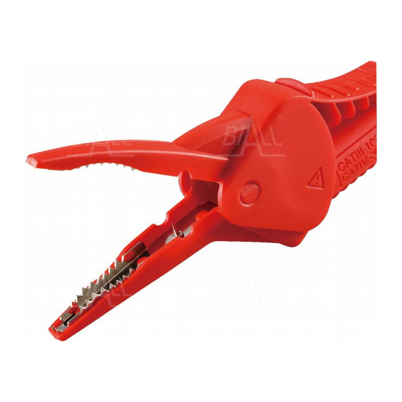 Krokodylek bezp. gn. 4mm KK1A-0032-R CAT IV 600V, 20A czerwony