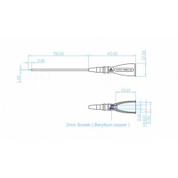 Sonda pomiarowa 1mm , gniazdo 2mm 1N-0007-BK CAT III 1000V, 2A czarny