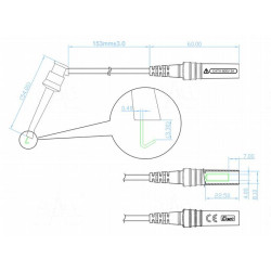 Chwytak bezp. haczyk. CH1N-0022-BK + przewód gn. 4mm CAT III 600V, 5A czarny