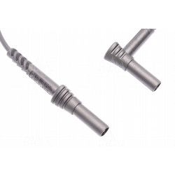 PPS 1C-0001-BK Przewód pom. wtyk banan bezp. kątowy-prosty 4mm,10A,CAT IV 600V,czarny