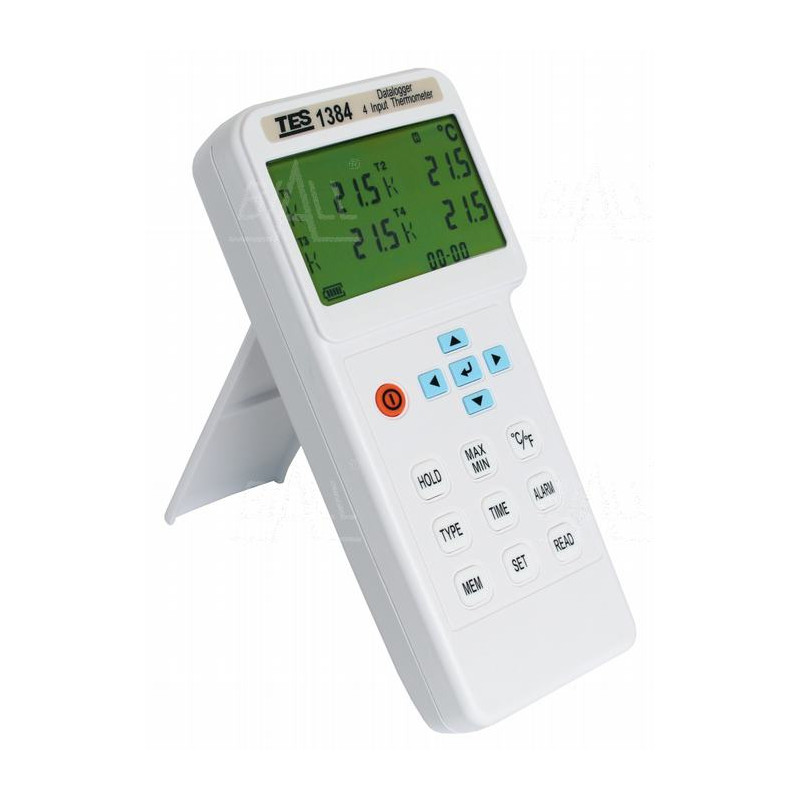 TES1384 Termometr z rejestracją 4 kanały kl. 0,05% typ K, USB
