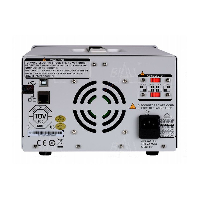 SPD3303X-E zasilacz lab. programowalny DC 2x30V/3A, 1x 2.5V/3.3V/5V/3A, rozdz.10mV,10mA,