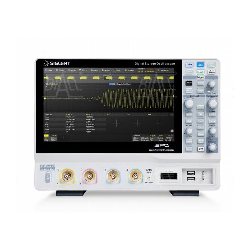 SDS2104X HD oscyloskop 100MHz/4-kan, 2GSa/s, 12-bit, 200Mpts