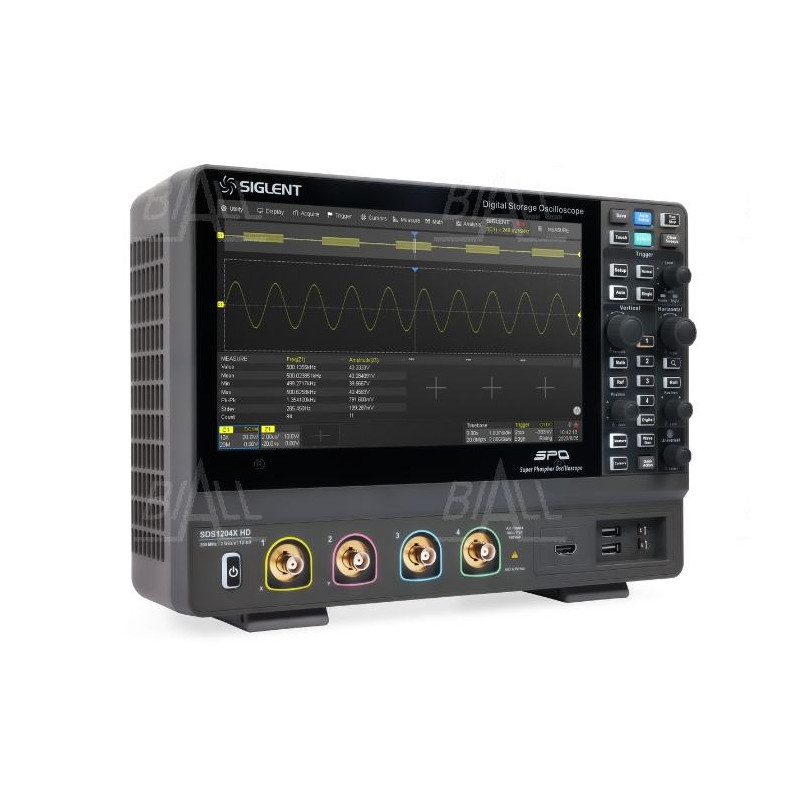 SDS1104X HD oscyloskop 100MHz, 4kan, 2GSa/s, 12-bit, 100Mpts