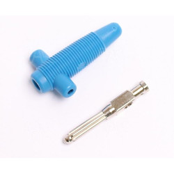 Wtyk banan 4mm z gn. 4mm BUELA300-BU 60V/30V~ 30A niebieski