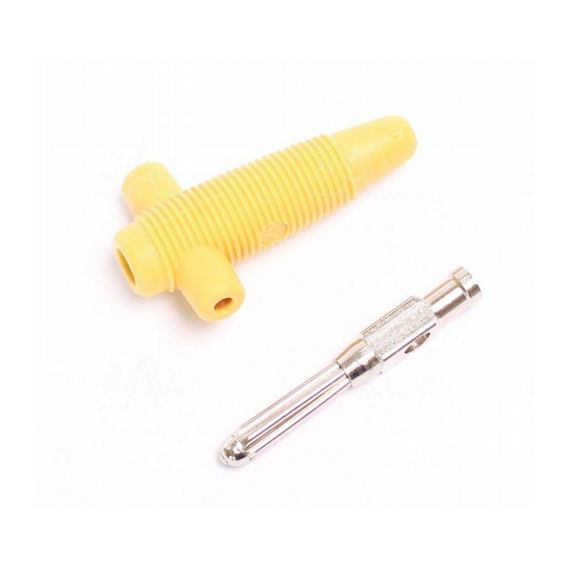 Wtyk banan 4mm z gn. 4mm BUELA300-YEL 60V/30V~ 30A żółty