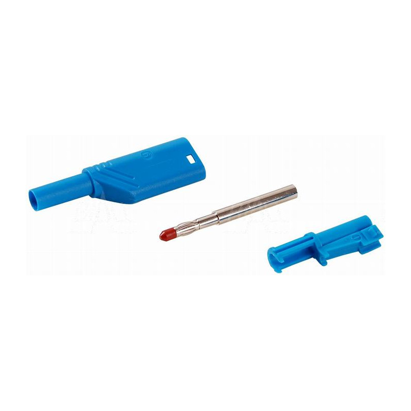 Wtyk banan bezp. 4mm do poł. wież. LAS S WS-BU 24A niebieski
