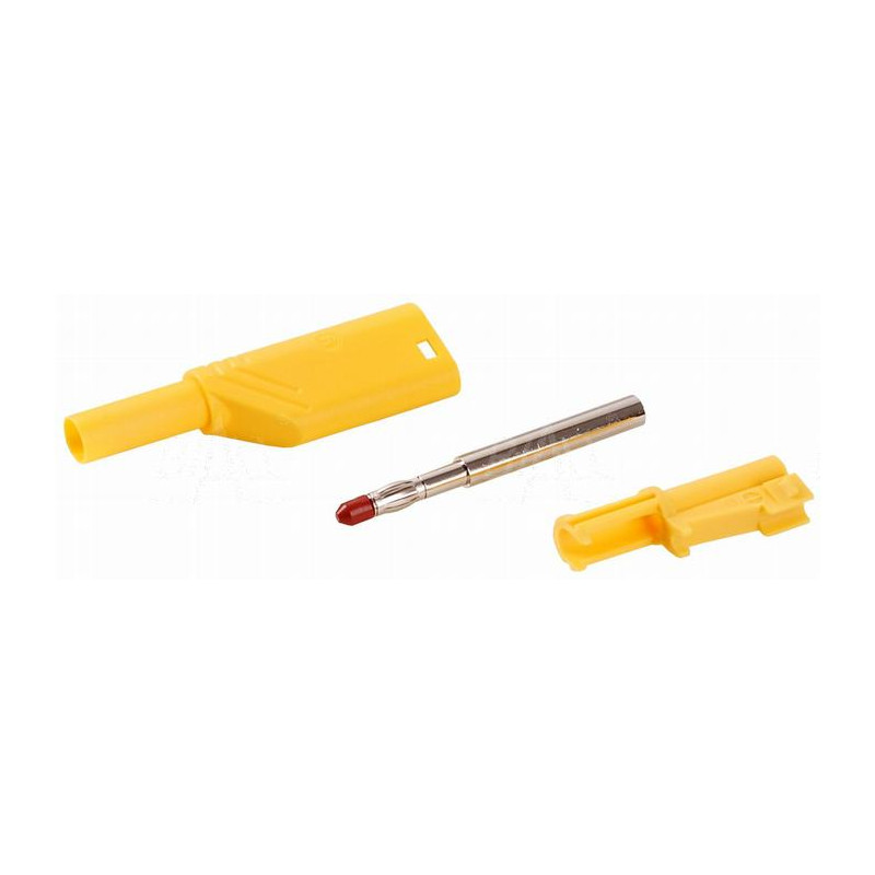 Wtyk banan bezp. 4mm do poł. wież. LAS S WS-Y 24A  żółty
