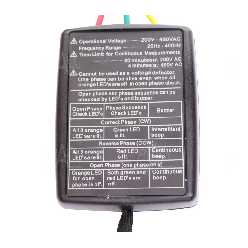 VC850 – tester kolejności faz z LED i krokodylami | Vici