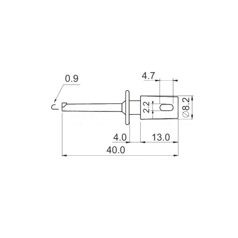 Chwytak haczyk. MINI H16F-BK 0,3A czarny