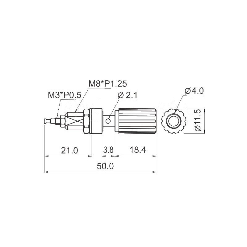 Gniazdo panelowe 4mm z zaciskiem GL09-R   10A, czerwony