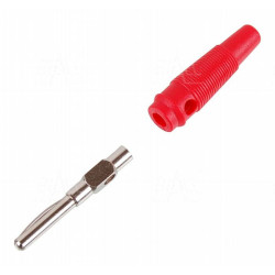 Wtyk banan 4mm WB412-R 50V/30V~ 24A czerwony