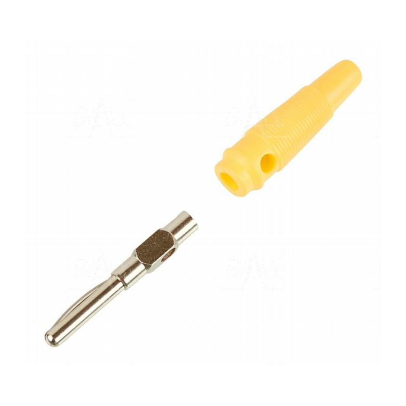 Wtyk banan 4mm WB412-Y 50V/30V~ 24A żółty