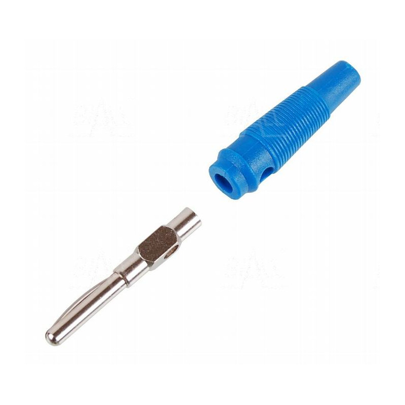 Wtyk banan 4mm WB412-BU 50V/30V~ 24A niebieski