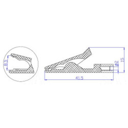 Krokodylek gn. 2mm KK187-R 50V/30V~ 10A czerwony