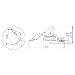Krokodylek bezp. gn. 4mm KK263-R CAT III 1000V 19A czerwony