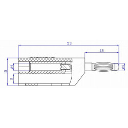 Wtyk banan 4mm do poł. wież. WW403-BK 50V/30V~ 24A czarny