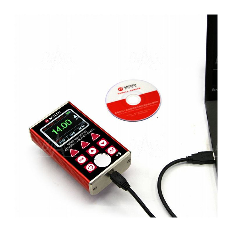 
       MT660 Miernik grubości materiałów 0,65~600mm(P-E) 3-100mm(E-E Echo-Echo) 0,1/0,01/0,001mm USB i BT
     