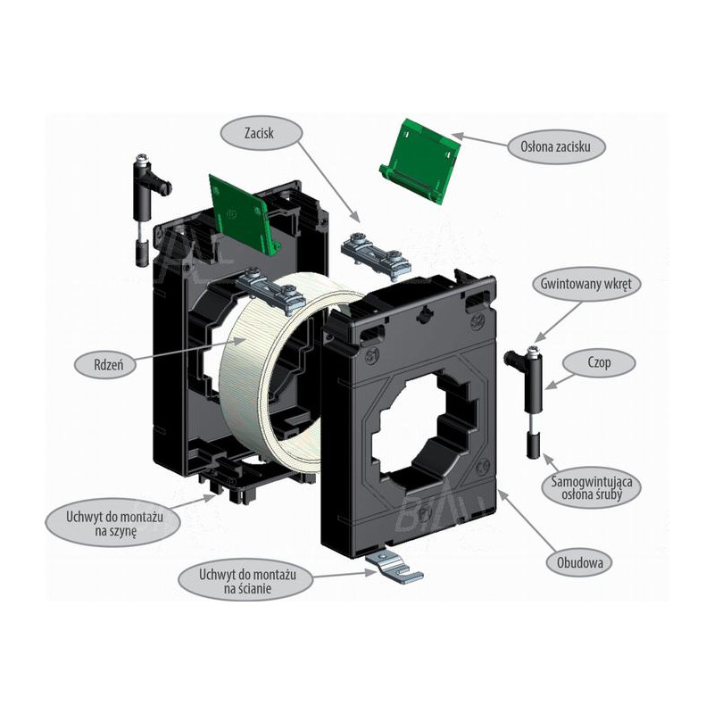 Przekładnik prądowy 50/5A 1,5VA LCTR50/14 (50) kl.0,5