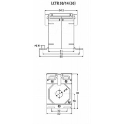 Przekładnik prądowy 50/5A 1,5VA LCTR50/14 (50) kl.0,5
