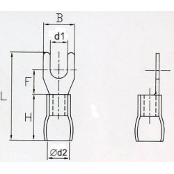 KWR4 Końcówka widełkowa izol. M4 Easy Entry 100szt