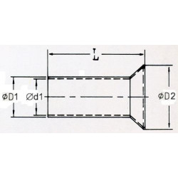 KRN025008 Tulejka nieizolow. 2,5mm2x8   100szt
